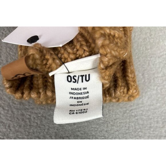 UGG Women's Cable Knit Fingerless Gloves One Size Chestnut Brown New With Tag's - Picture 6 of 6